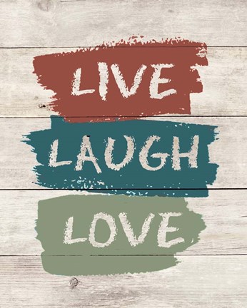 Framed live Laugh Love-Wood Print