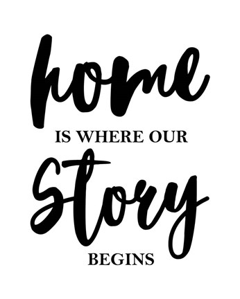 Framed Home Is Where Our Story Begins-Script Print