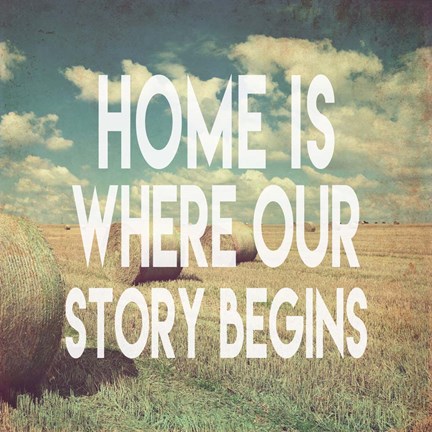 Framed Home is Where Our Story Begins Bales of Hay Print