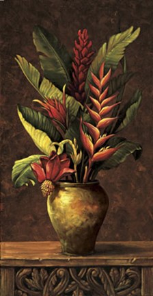 Framed Tropical Arrangement I Print