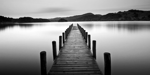 Framed Lake Pier Print