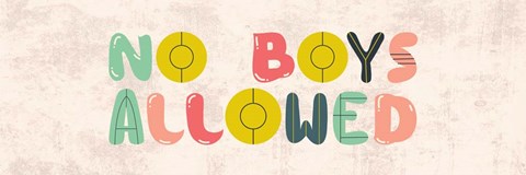 Framed No Boys Allowed Sign-Retro Print