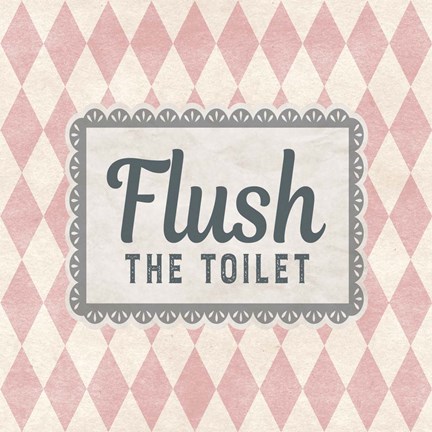 Framed Flush The Toilet Pink Pattern Print