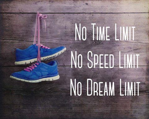 Framed No Time Limit No Speed Limit No Dream Limit Blue Shoes Print