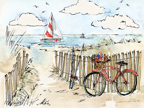 Framed Coastal Catch VI Print