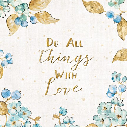 Framed Blue Blossom V Print