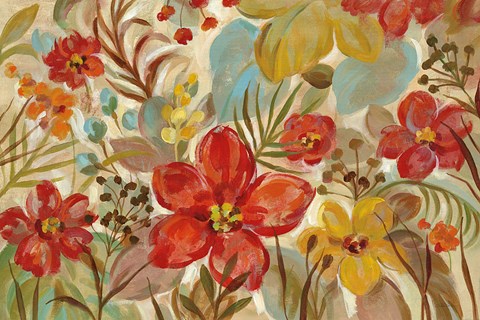 Framed Tropical Flowers Print