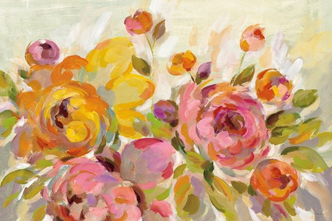 Framed Brushy Peonies Print