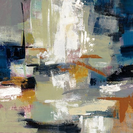 Framed Full Moon II with White Print