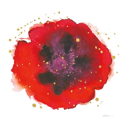 Framed Splash IV with Gold Print