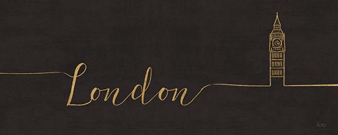 Framed Underlined Cities III Black Print