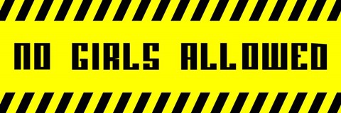 Framed No Girls Allowed - Yellow Panoramic Print