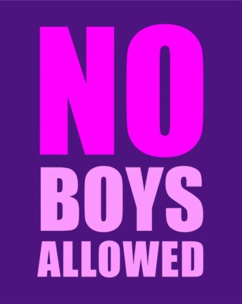Framed No Boys Allowed - Purple Print