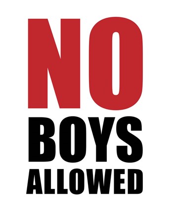 Framed No Boys Allowed - White Print