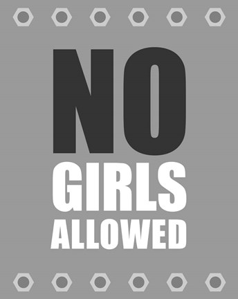 Framed No Girls Allowed - Metal Print
