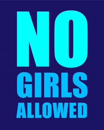 Framed No Girls Allowed - Navy Print