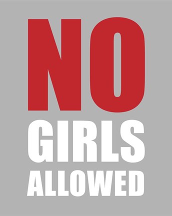 Framed No Girls Allowed - Gray Print