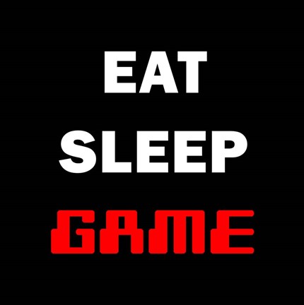 Framed Eat Sleep Game - Black Print