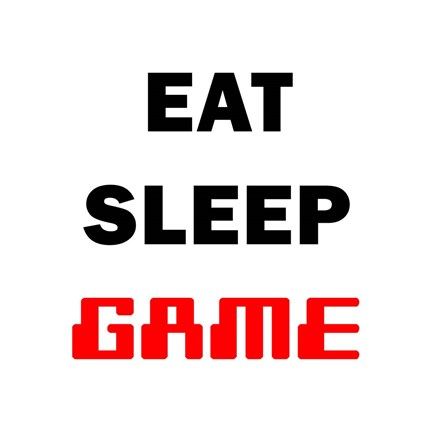 Framed Eat Sleep Game - White Print