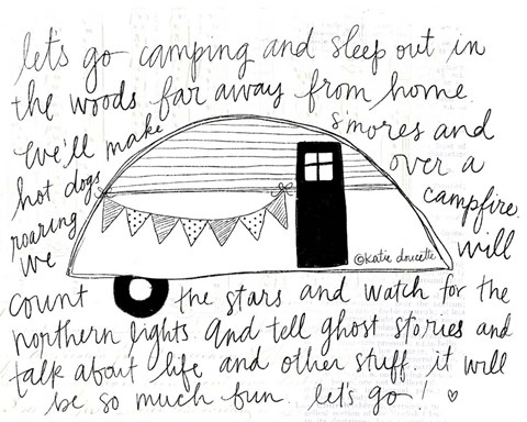 Framed Wordy Camper Print