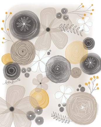 Framed Yellow Floral Print