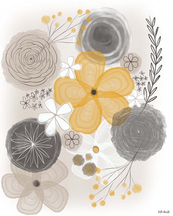 Framed Yellow Floral II Print