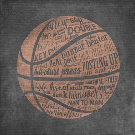 Framed Basketball Terms Print