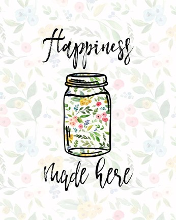 Framed Happiness Made Here Print