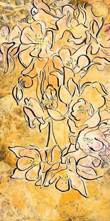 Framed Floral Panel II Print