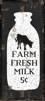 Framed Farmhouse Milk Bottle Print