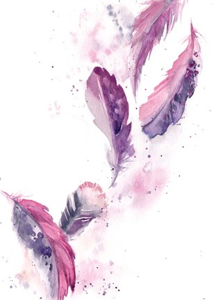 Framed Purple Feathers II Print