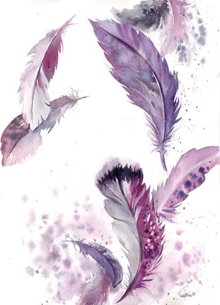 Framed Purple Feathers IV Print