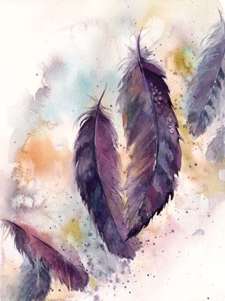 Framed Purple Feathers VII Print