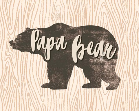 Framed Papa Bear Silhouette Print