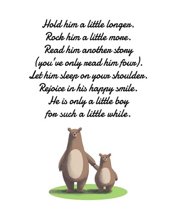 Framed Hold Him A Little Longer Bear And Cub White Print