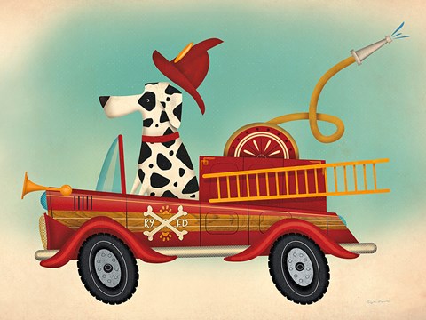 Framed K9 Fire Department Print