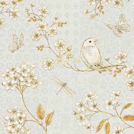 Framed Golden Garden III Print