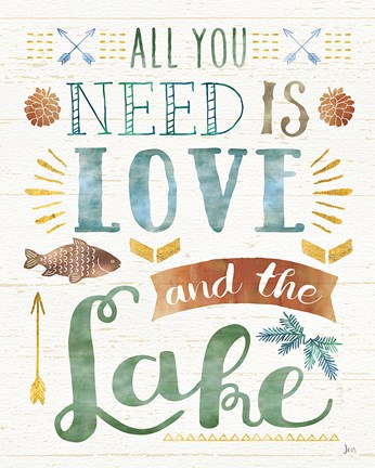 Framed Lake Love I Print