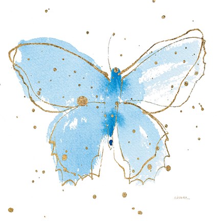 Framed Gilded Butterflies III Print