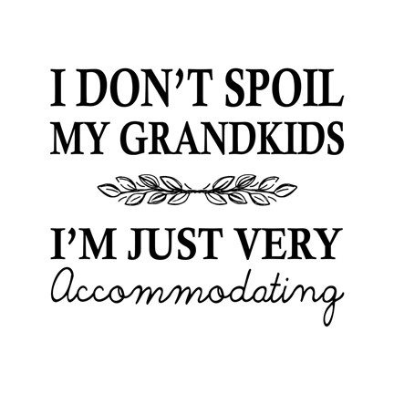 Framed I Don't Spoil My Grandkids Leaf Design White Print