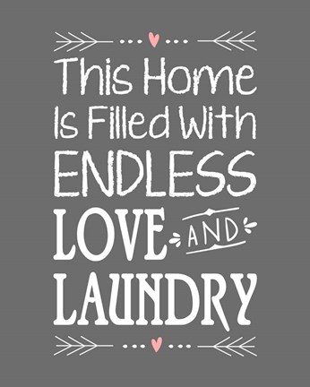 Framed Endless Love and Laundry - Gray Print