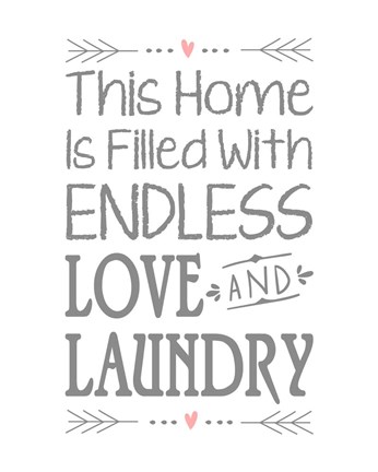 Framed Endless Love and Laundry - White Print