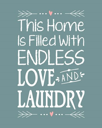 Framed Endless Love and Laundry - Blue Print