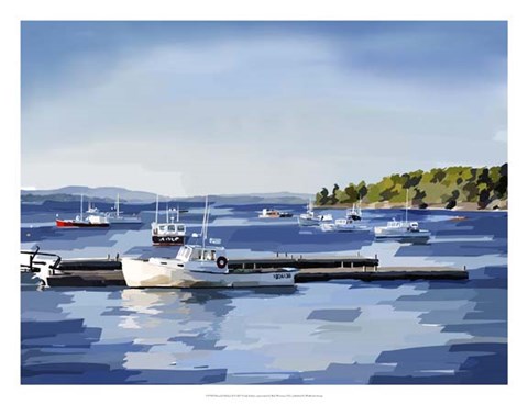 Framed Peaceful Harbor II Print