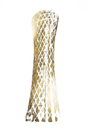 Framed Gold Foil Tornado Tower, Doha Print