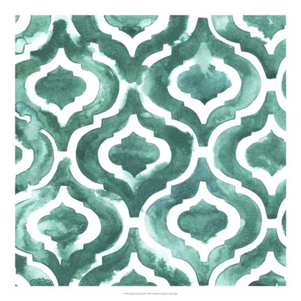 Framed Aquamarine Motif IV Print