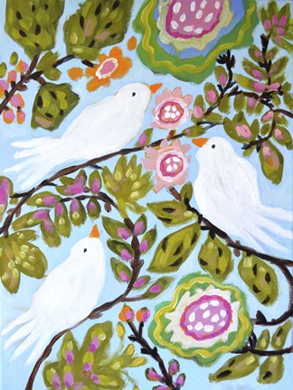 Framed Sweet Love Birds I Print