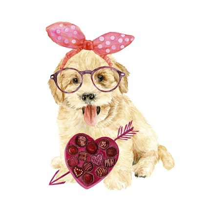 Framed Valentine Puppy IV Print