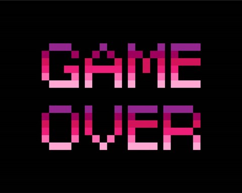 Framed Game Over  - Purple Print