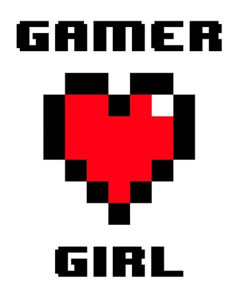 Framed Gamer Girl  - White Print